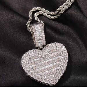 heart locket rope chain